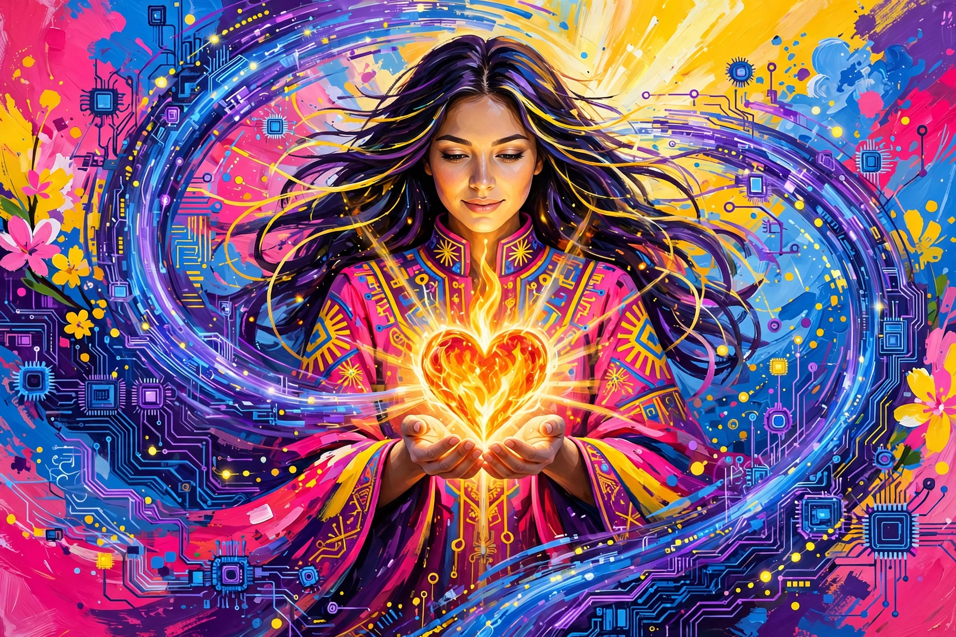 Don't Outsource Your Soul — a woman holding a glowing heart